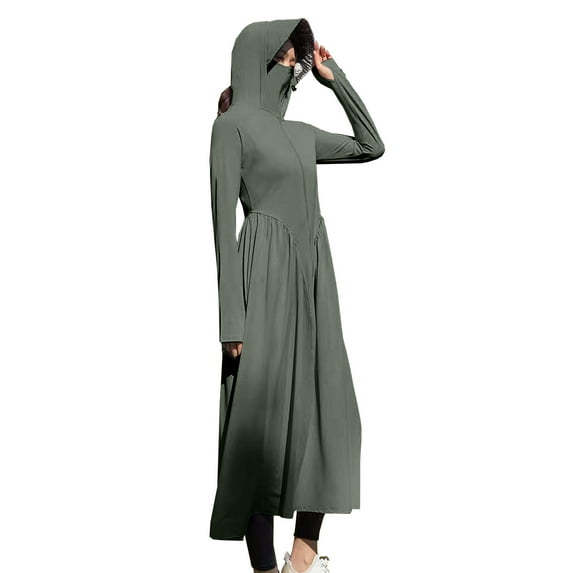 Women's UPF 50+ Maxi Beach Dress - Lightweight Long Tunic Swimsuit Cover Up with Sun Protection, Summer Casual Flowy Style