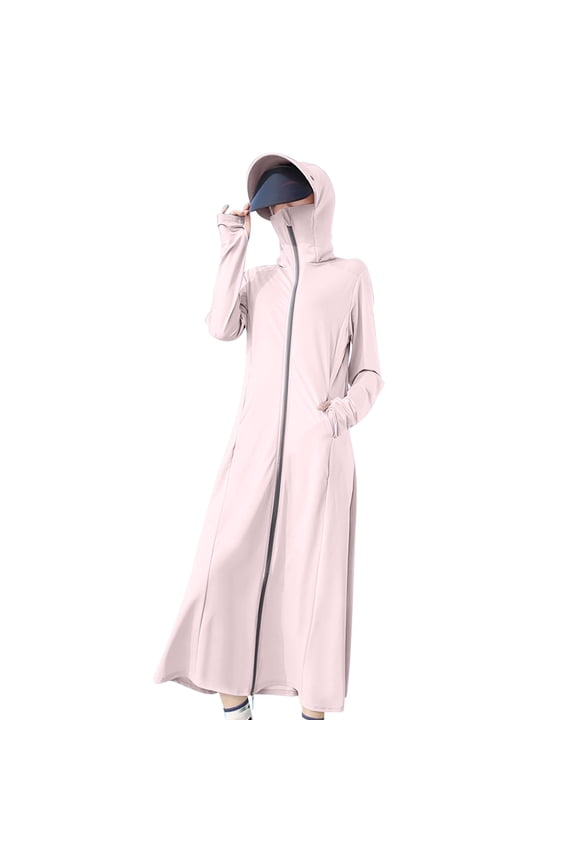 Women's UPF 50+ Maxi Beach Dress - Lightweight Long Tunic Swimsuit Cover Up with Sun Protection, Summer Casual Flowy Style