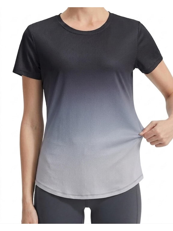 Women's UPF 50+ Rash Guard Swim Shirt Quick Dry Short Sleeve Workout T-Shirt Summer Bathing Suit Top L