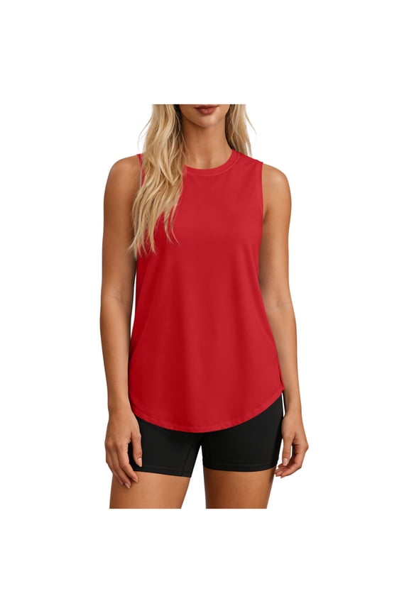 Women's UPF 50+ Sleeveless Workout Tops Quick Dry Lightweight Athletic Running Loose Fit Running Gym Tops