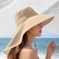 thumbnail image 1 of Women's UPF 50+ Sun Hat with Wide Brim and Neck Flap, Foldable Bucket Hat for Beach Hiking Gardening Outdoor Summer UV Protection, 1 of 5