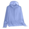 thumbnail image 1 of Women's UPF 50+ Sun Hoodie Lightweight Reflective Jacket with Breathable Long Sleeve, Solid Color Hiking Shirt for Summer Sun Protection, 1 of 3