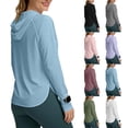 thumbnail image 1 of Women's UPF 50+ Sun Protection Hoodie Long Sleeve Hiking Fishing Shirt Lightweight Outdoor UV Rash Guard Loose Comfortable Hooded Top, 1 of 8