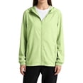 thumbnail image 1 of Women's UPF 50+ Sun Protection Jacket Hooded Cooling Shirt Long sleeve zip-up hoodie breathable fabric Athletic Windbreaker Jacket for Women with Pocket Hiking Running Outdoor Light Green 3XL, 1 of 6