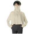 thumbnail image 1 of Women's UPF 50+ Sun Protection Jacket Long Sleeve Hoodie Zip up Cropped Tops Hiking Sun Shirts with Pockets, 1 of 4