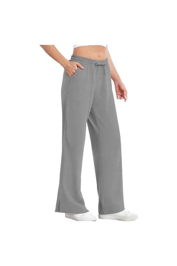 Women's UPF 50+ Sun Protection Pants Waistband Drawstring Side Pockets Straight Tube Side Slit Women's Pants