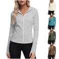 thumbnail image 1 of Women's UPF 50+ Sun Protection Rash Guard Long Sleeve Zip Hoodie Jacket Lightweight Hiking Outdoor Shirts Womens Workout Summer Tunic Blouses, 1 of 8