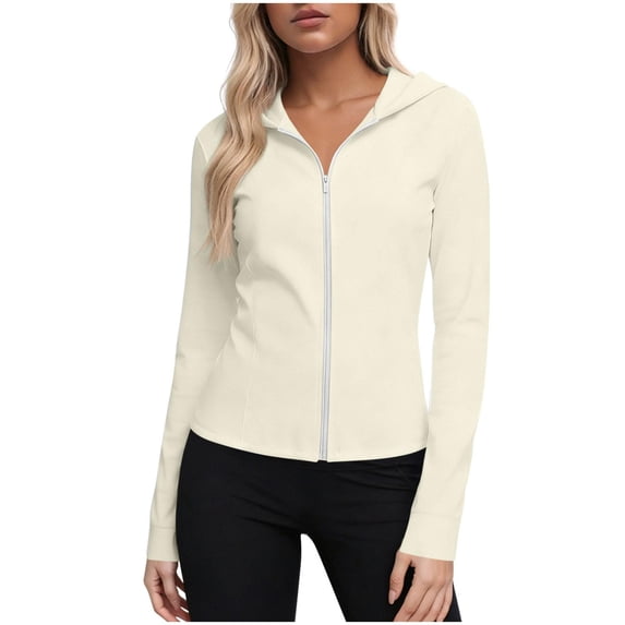 Women's UPF 50+ Sun Protection Rash Guard Long Sleeve Zip Hoodie Jacket Lightweight Hiking Outdoor Shirts Womens Workout Summer Tunic Blouses
