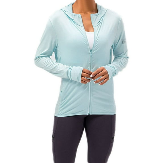 Women's UPF 50+ Sun Protection hoodie Jackets Long Sleeve Zip Up Hiking Fishing Sun Shirts with Pockets