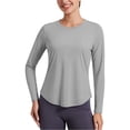 thumbnail image 1 of Women's UPF 50+ Sun Tops Long Sleeve UV Protection Shirt Lightweight Quick Dry Workout Hiking Tops Gray M, 1 of 5