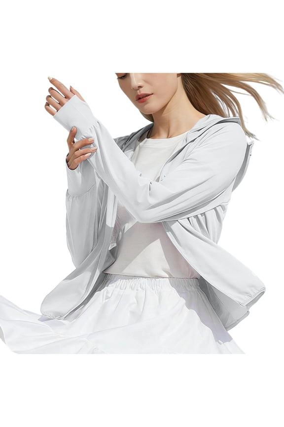 Women's UPF 50+ Swim Cover Up Sun Protection Hoodie SPF Lightweight Jacket Long Sleeve Beach Ups for Women