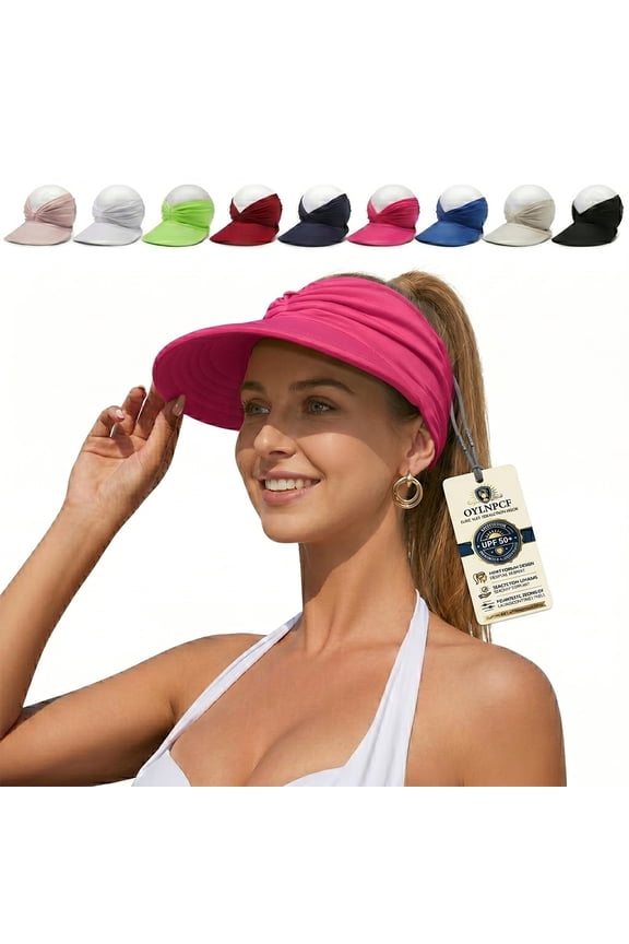 Women's UPF 50+ UV Protection Sun Visor Hat Half Hats Sunscreen Baseball Caps Wide Brim Topless for Women