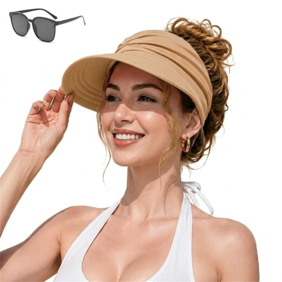 Women's UPF 50+ UV Protection Sun Visor Hat, Packable Summer Hat for Beach Golf Tennis and Outdoor Travel