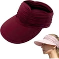 thumbnail image 1 of Women's UPF 50+ UV Protection Sun Visor Hat, Wide Brim Lightweight Foldable Ponytail Cap Hats for Women Summer, 1 of 5