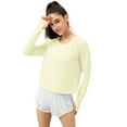 thumbnail image 1 of Women's UPF 50+ UV Shirts, Long Sleeve Workout Shirt, Outdoor Gym Hiking Quick Dry Tops,Yellow,S, 1 of 8