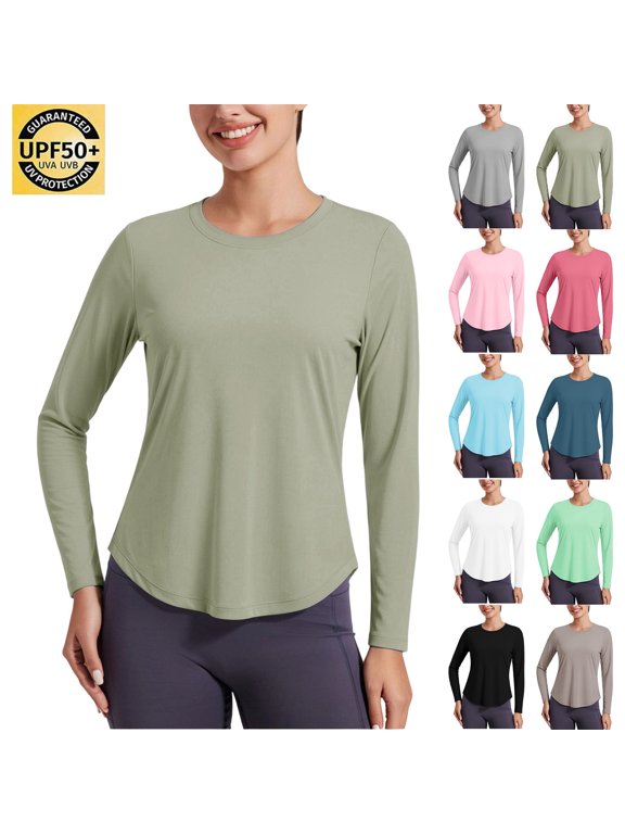 Women's UPF 50+ UV Sun Protection Shirt Outdoor Performance Long Sleeve Rash Guard Shirts for Hiking,Swim,Fishing