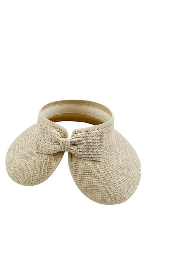 Women's UPF 50+ Wide Brim Sun Hat - Roll Up Straw Visor, Foldable for Summer Beach & Outdoor Activities, Elegant Design