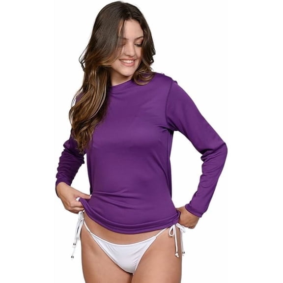 INGEAR Women's Long Sleeve Sun Protection Swim Shirt, Purple, S