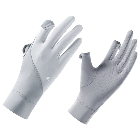 Women's UPF50+ UV Sun Protection Gloves, Full Finger Ice Silk Touchscreen Driving Gloves Non-Slip Sun Gloves for Women Driving Golfing Travel Hiking Summer Outdoor,Breathable Moisture Wicking,Grey