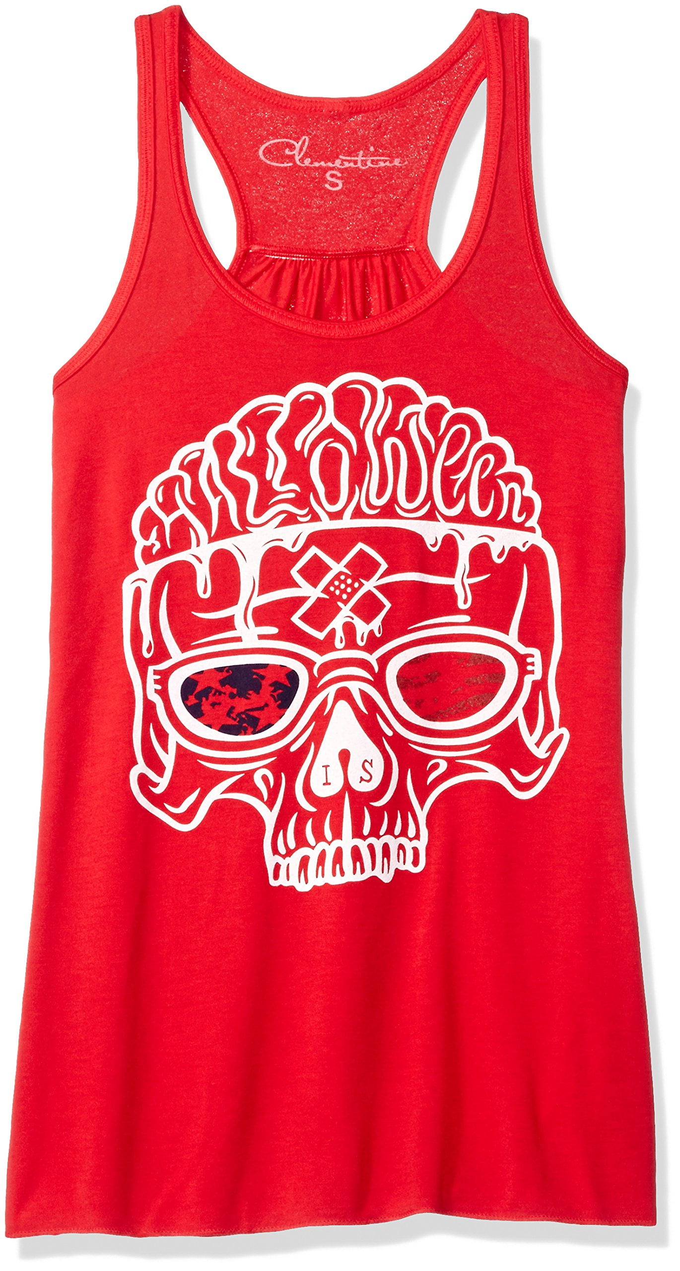 Women's US Skull Printed Flowy Racerback Tank Top