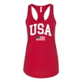 thumbnail image 1 of Women's USA American Flag Patriotic Fourth of July Independence Day Racerback Tank Top Graphic Tee-Red-xxl, 1 of 4