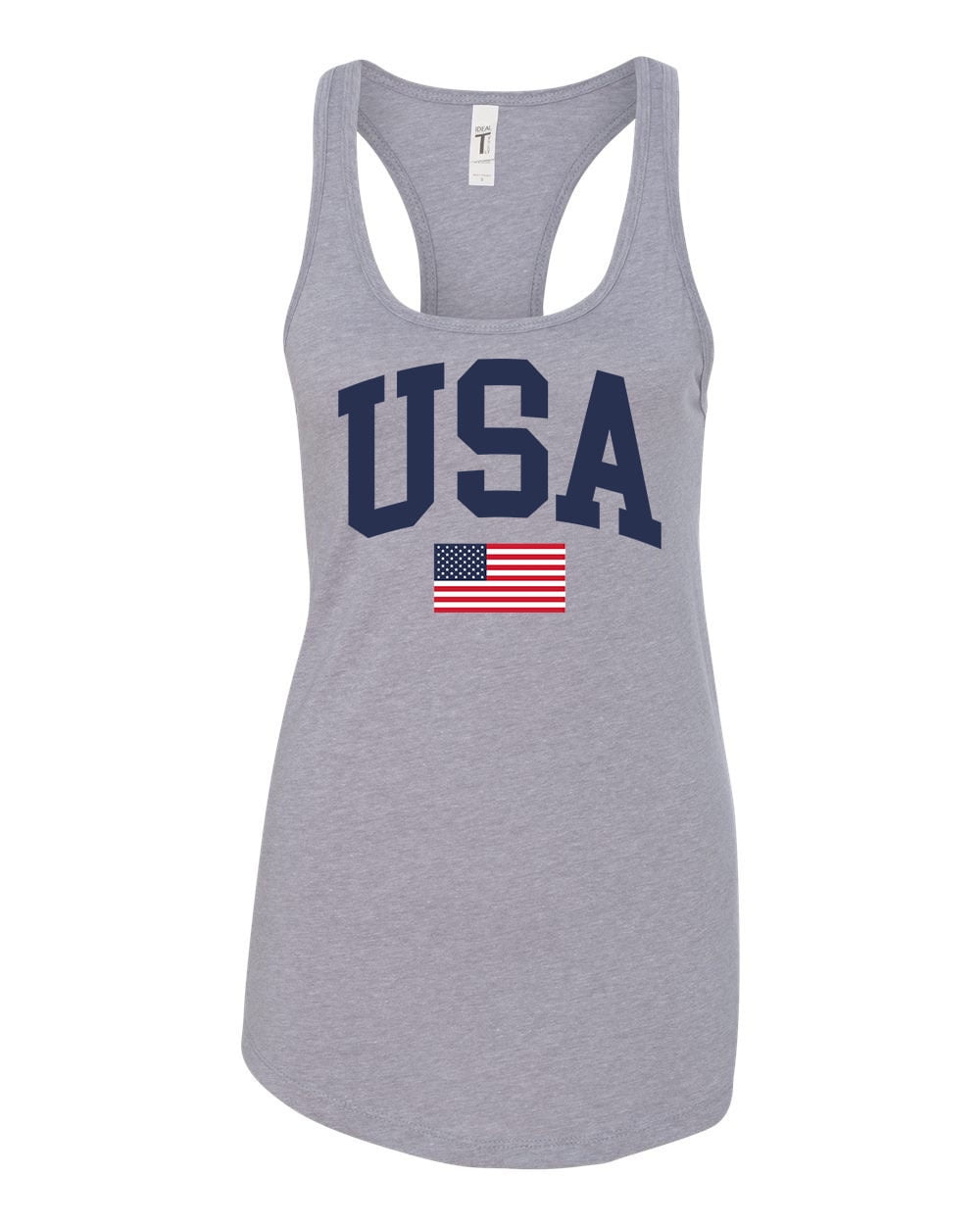 CYLIDA 4th Of July Women's Tank Top - 'Merica' American Flag Patriotic Racerback Shirt, Size L, Grey - View #8