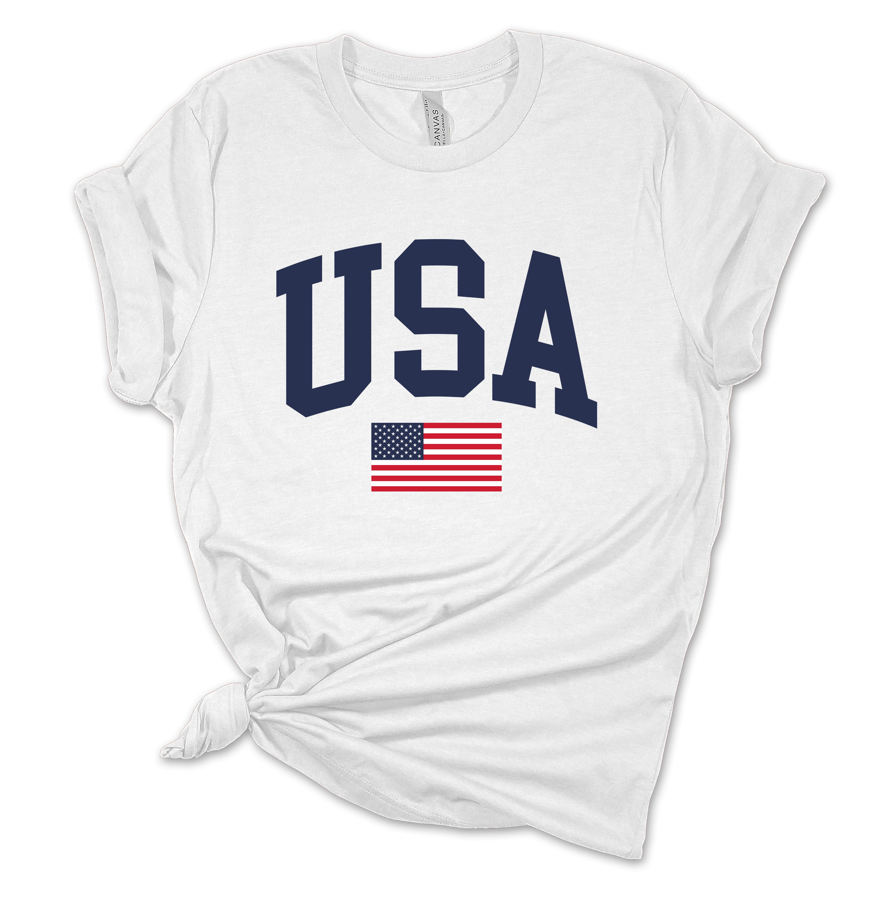 4th Of July Women's American Flag T-Shirt - Patriotic Graphic Tee, Short Sleeve Casual Top