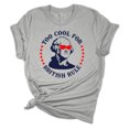thumbnail image 1 of Women's USA Too Cool For British Rule George Washington Patriotic Fourth of July Independence Day Short Sleeve T-shirt Graphic Tee Graphic Tee-Sports Grey-5xl, 1 of 4