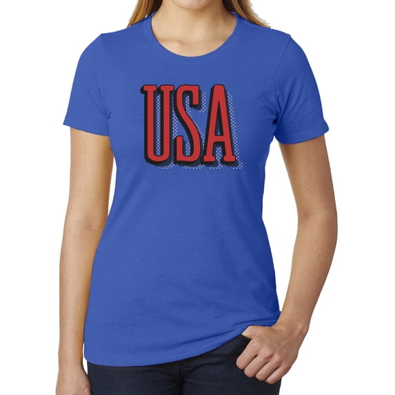 Women's USA Patriot T-shirts, 4th of July Shirts, Women's Graphic Tees - Royal MH200WPATRIOT S24 3XL