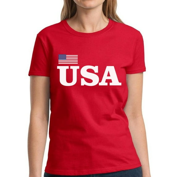 Women's USA Shirt - Graphic Tees - American Flag 4th of July Patriotic Timeless