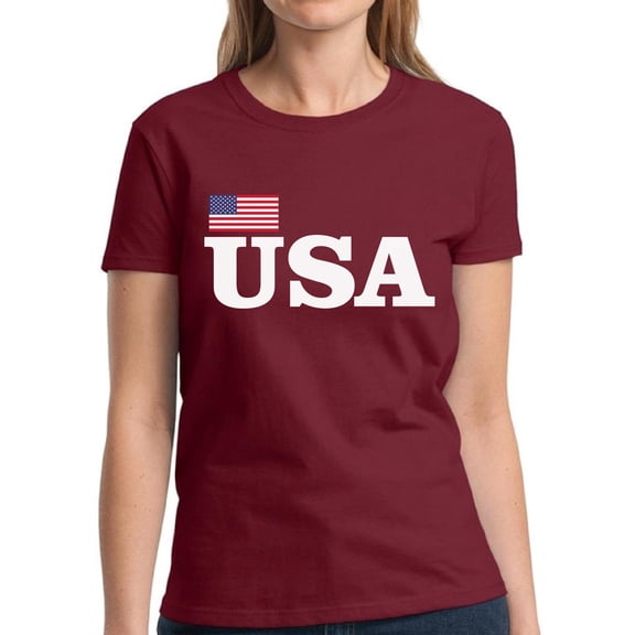Women's USA Shirt - Graphic Tees - American Flag 4th of July Patriotic Timeless