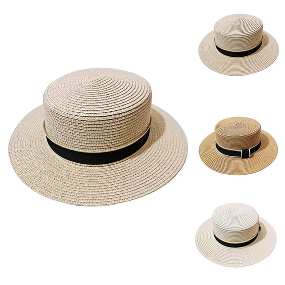 Women's UV Protection Straw Sun Hat – Wide Brim Beach Hat, Packable & Foldable, Ideal for Hiking, Outdoor Fun & Vacation, Comfortable & Breathable for Maximum Sun Coverage