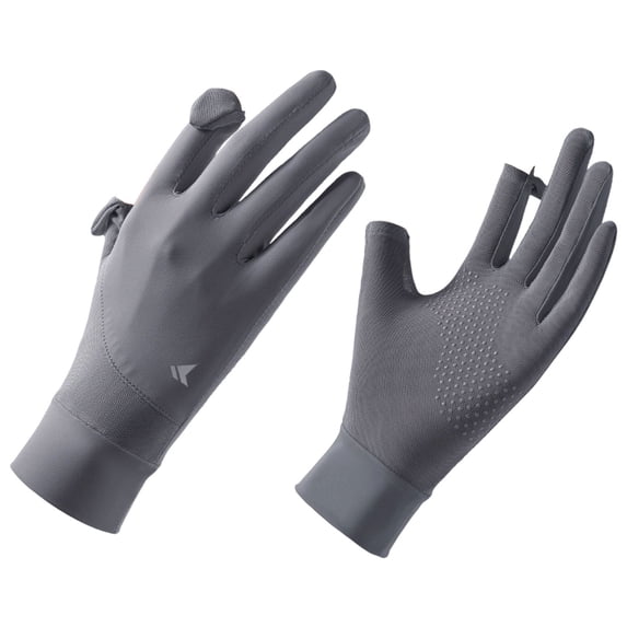 Women's UV Sun Protection Driving Gloves, UPF50+ Ice Silk Full Finger Touchscreen Sun Gloves for Women Golfing Cycling Running Travel Summer,Non-Slip Breathable High Stretch Moisture Wicking,Grey