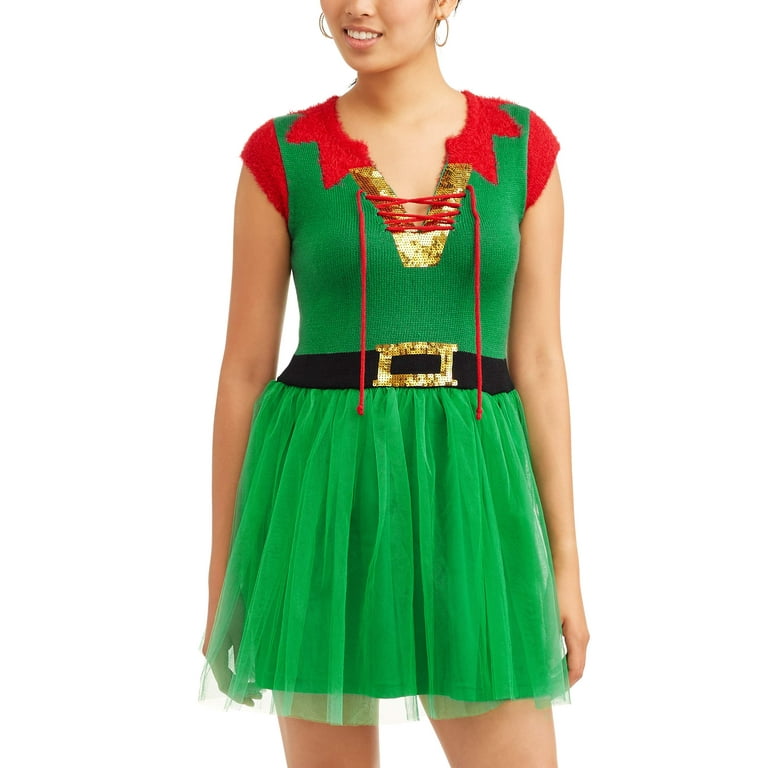 walmart elf sweater dress