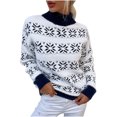 thumbnail image 1 of Women's Ugly Christmas Sweater Xmas Snowflake Turtleneck Long Sleeve Knitted Pullover Holiday Party Knitwear, 1 of 4