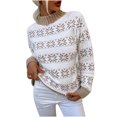 thumbnail image 1 of Women's Ugly Christmas Sweater Xmas Snowflake Turtleneck Long Sleeve Knitted Pullover Holiday Party Knitwear, 1 of 4