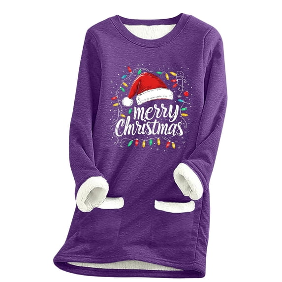 Women's Ugly Christmas Sweatershirt Fleece Funny Cute 3D Print Top Long Sleeve Crewneck Holiday Pullover