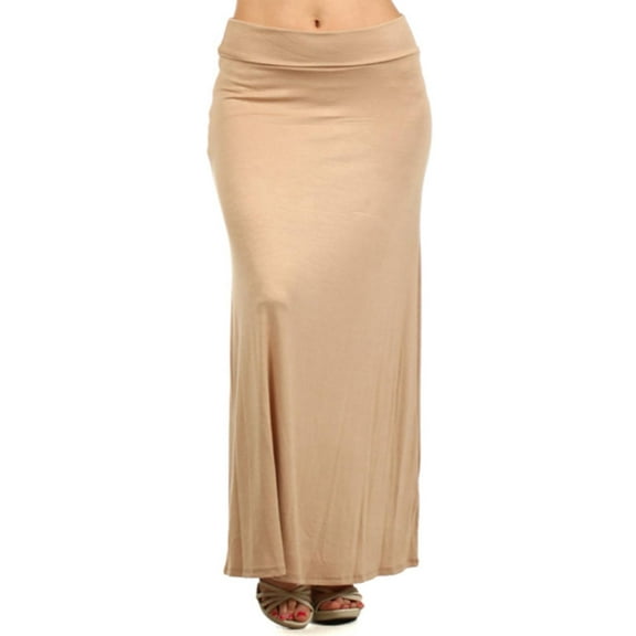 MOA COLLECTION Women's Ultra Comfort Stretch Maxi Skirt Relaxed Fit for Everyday Elegance