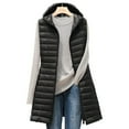 thumbnail image 1 of Women's Ultra Light Long Down Vest Winter Packable Down Jacket Lightweight Outdoor Puffer Vest Coat with Hood, 1 of 5