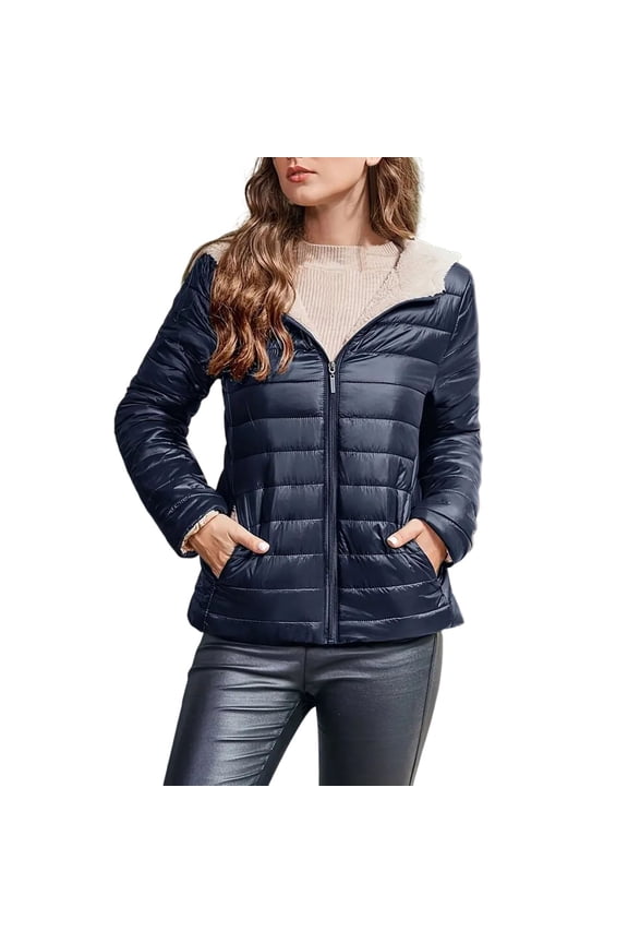 Women's Ultra Light Weight Packable Down Jacket with Removable Hoodie