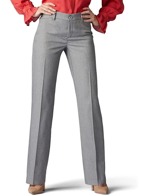 Women's Ultra Lux Comfort with Flex Motion Trouser Pant Ash Heather 8 Long