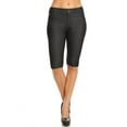 thumbnail image 1 of COUVER Women Ultra Stretchy Classic 5 Pocket Jeggings Bermuda Shorts Black S, 1 of 7