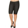 thumbnail image 1 of COUVER Women Ultra Stretchy Classic 5 Pocket Jeggings Bermuda Shorts Black XL, 1 of 7