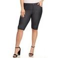 thumbnail image 1 of COUVER Women Ultra Stretchy Classic 5 Pocket Jeggings Bermuda Shorts Navy 3XL, 1 of 7