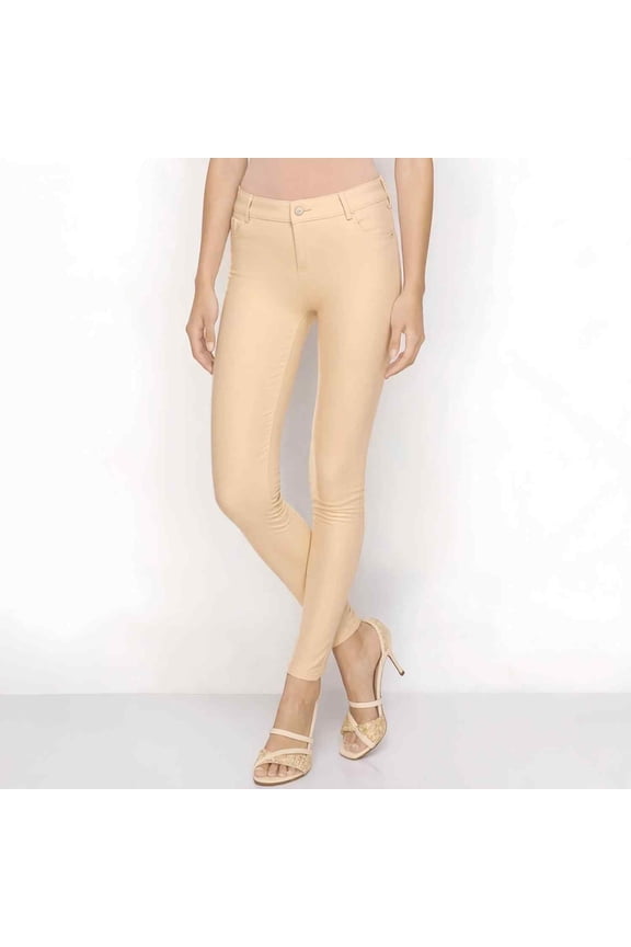 Women's Ultra Stretchy Classic 5 Pocket Jeggings, Full Length, Camel, M