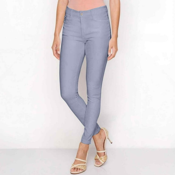 Women's Ultra Stretchy Classic 5 Pocket Jeggings, Full Length, Slate Grey, L