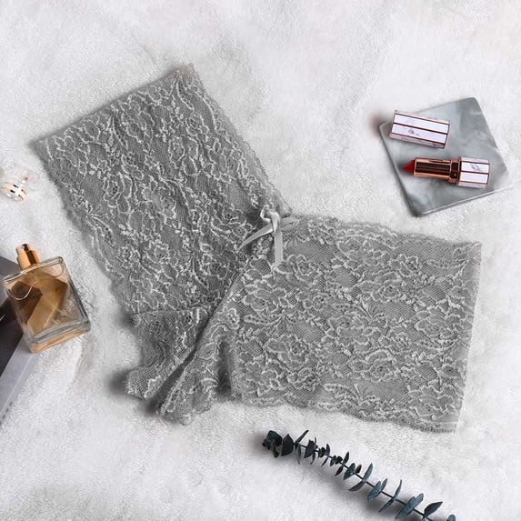 Women’s Ultra-Soft Comfy Pajama JIANLAI Sheer Floral Lace Pajamas Lingerie Set High Waist Sleepwear Bra and Panty 2 Piece Nightwear (S-4XL) Grey
