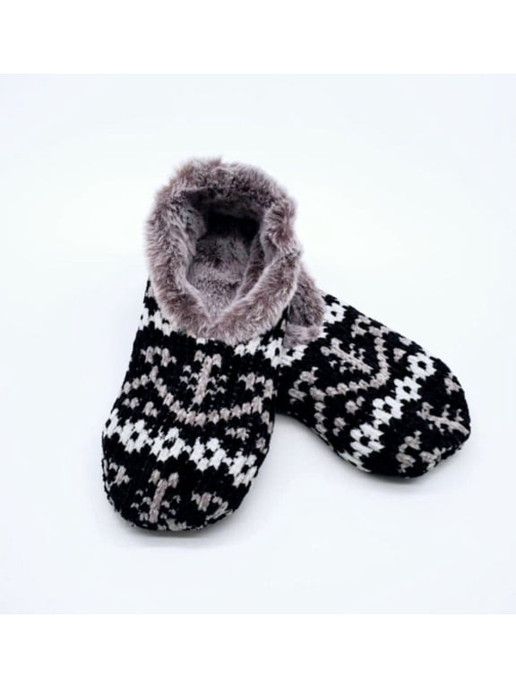 Women's Ultra Soft Comfy Slippers, Snuggle Feet Warm Non Skid Chenille Slipper Socks