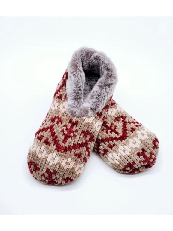 Women's Ultra Soft Comfy Slippers, Snuggle Feet Warm Non Skid Chenille Slipper Socks
