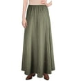 thumbnail image 1 of Women's Ultra Soft Lightweight Denim Fit and Flare A-Line Maxi Skirt, 1 of 6